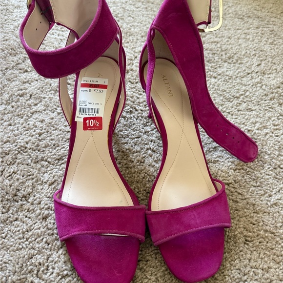 Alfani Shoes - Alfani Women's Magenta Suede Ankle-Strap Heels